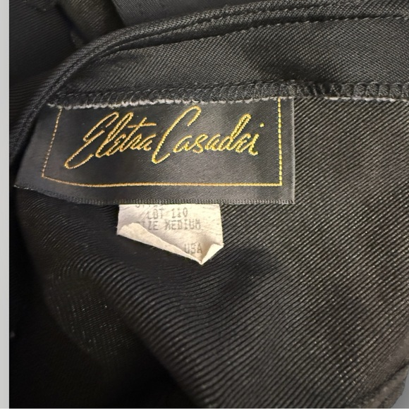 Vintage 1980s Eletra Casadei Pearl & Rhinestone Mini Black Dress -  Size Medium - Picture 9 of 10